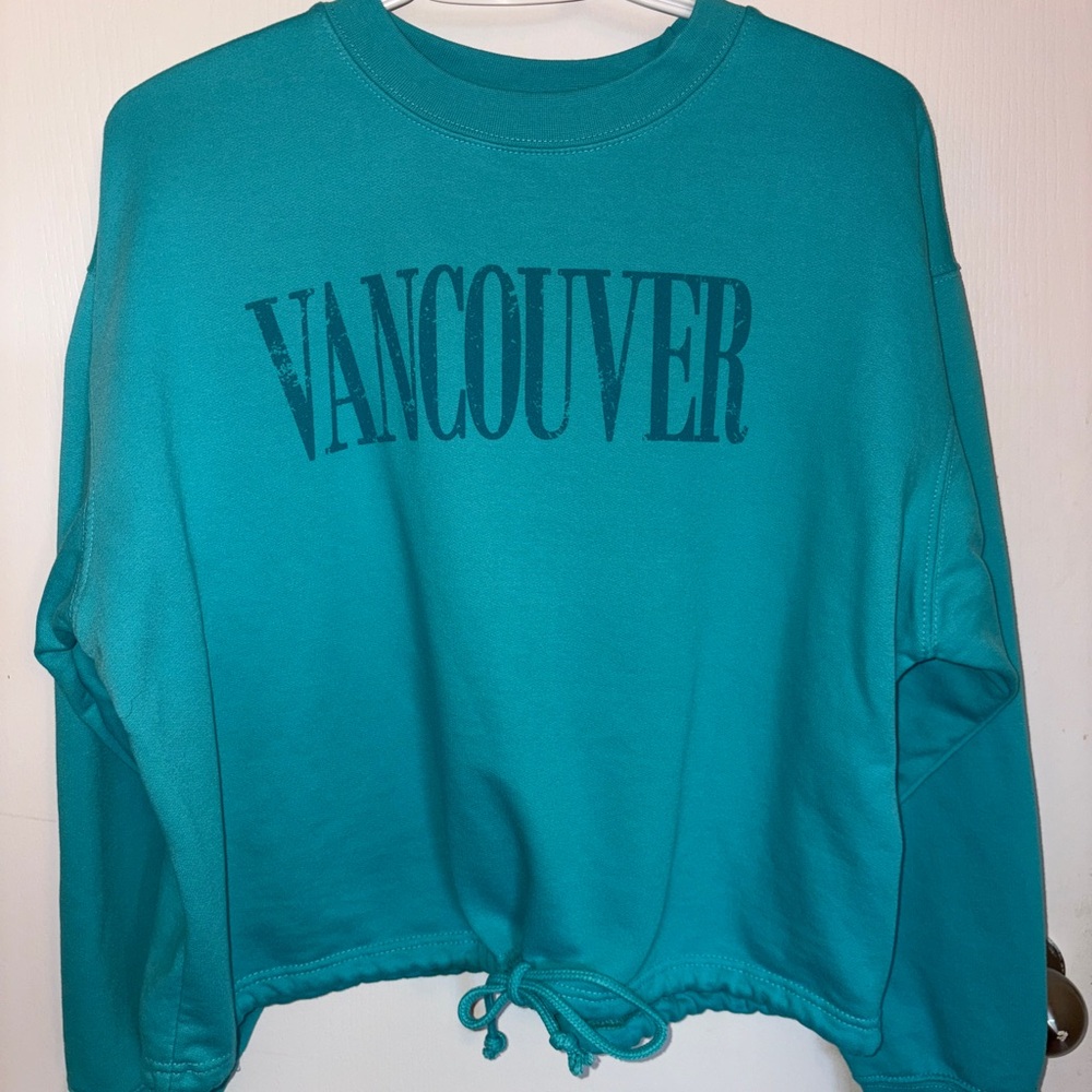 Blue Boxy Sweatshirt with Vancouver Print